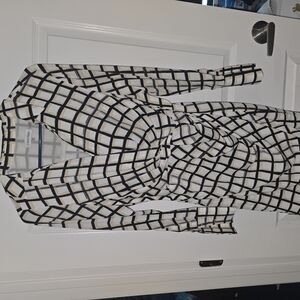 Calvin Klein Beige and Black Checkered Dress